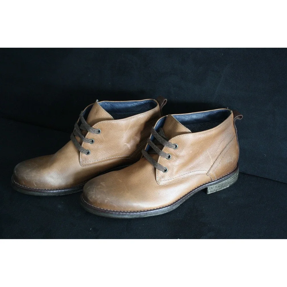 Johnston & Murphy‎ Copeland Chukka Boots Mens 9 M Tan Pebbled Leather Shoes
